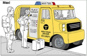 MAXI: This is designed so the driver never comes in physical contact with passengers. MAXI: This is designed so the driver never comes in physical contact with passengers.